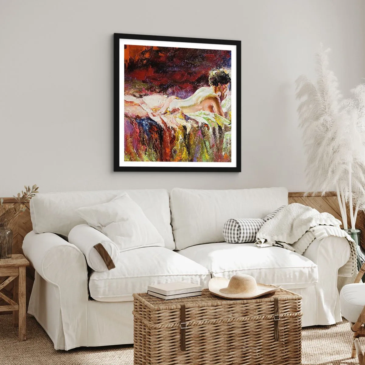 Plagát v čiernom ráme - Zamyslená Venuša - 50x50 cm