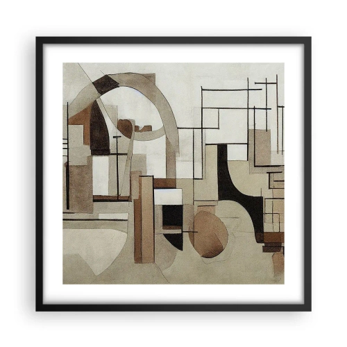 Plagát v čiernom ráme - Mestská krajina 2.0 - 50x50 cm