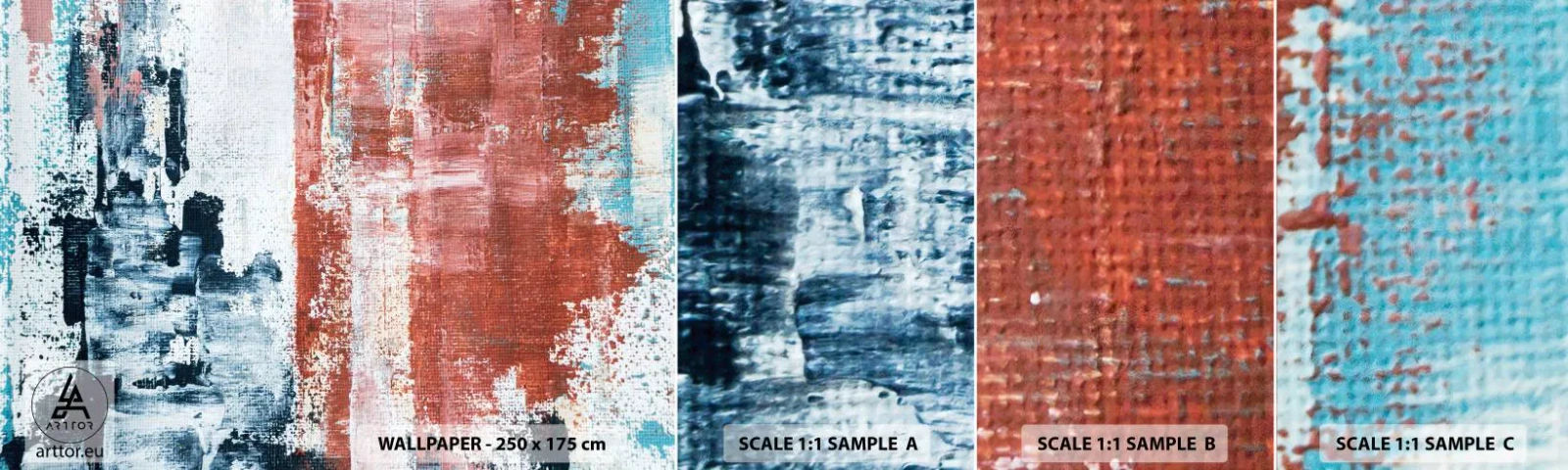 Vzorka Fototapeta Standard Eco - Abstraktné pol na pol - Abstrakcia, Kus, Maľovanie - 100x30 cm