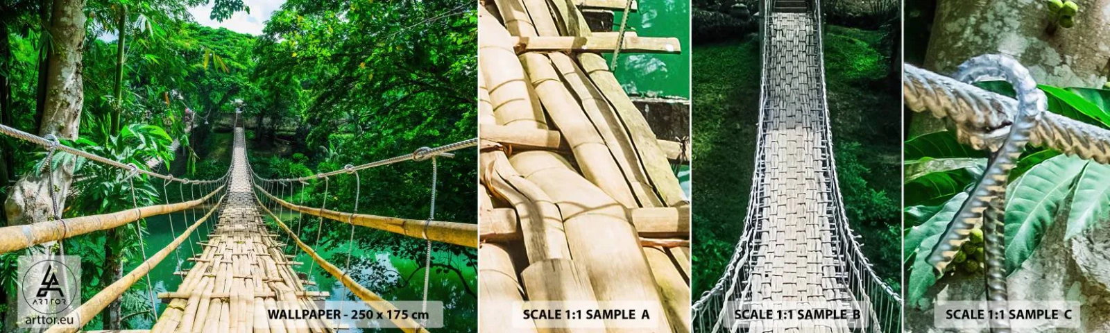 Vzorka Fototapeta Standard Eco - Opičí most nad zeleňou - Krajina, Džungle, Filipíny - 100x30 cm