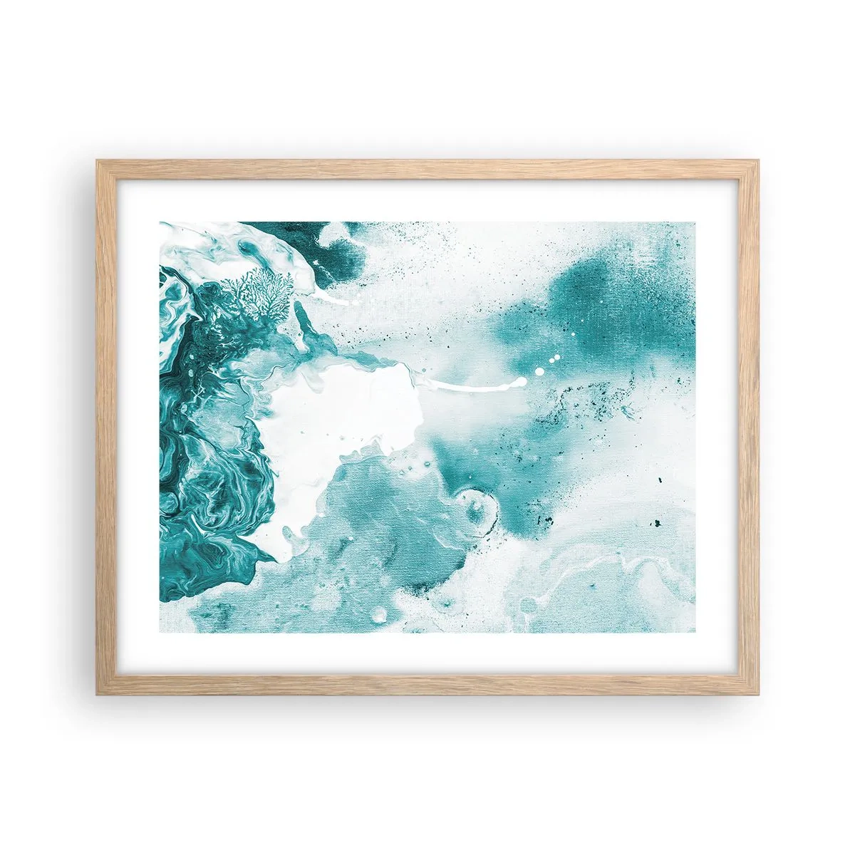 Plagát v ráme zo svetlého duba - Povodie modrej - 50x40 cm
