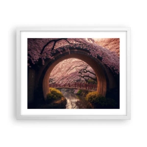 Plagát v bielom ráme - Japonská jar - 50x40 cm