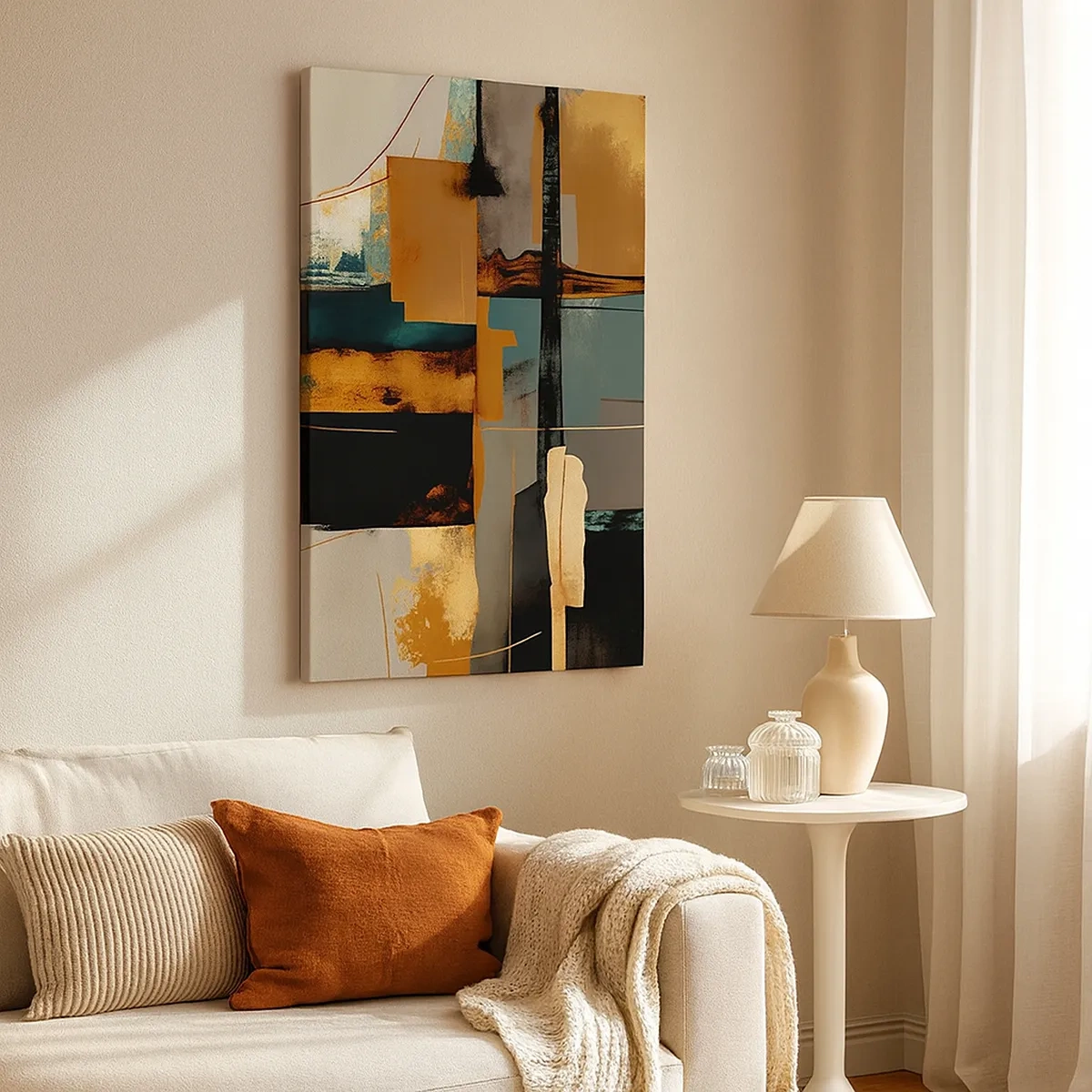 Obraz na plátne - Abstrakcia – svetlo a tieň - 50x70 cm