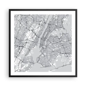 Plagát v čiernom ráme - Anatómia metropoly - 60x60 cm
