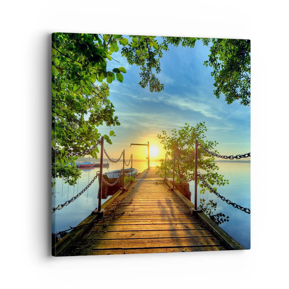 Obraz na plátne - Západ pri vode - 40x40 cm