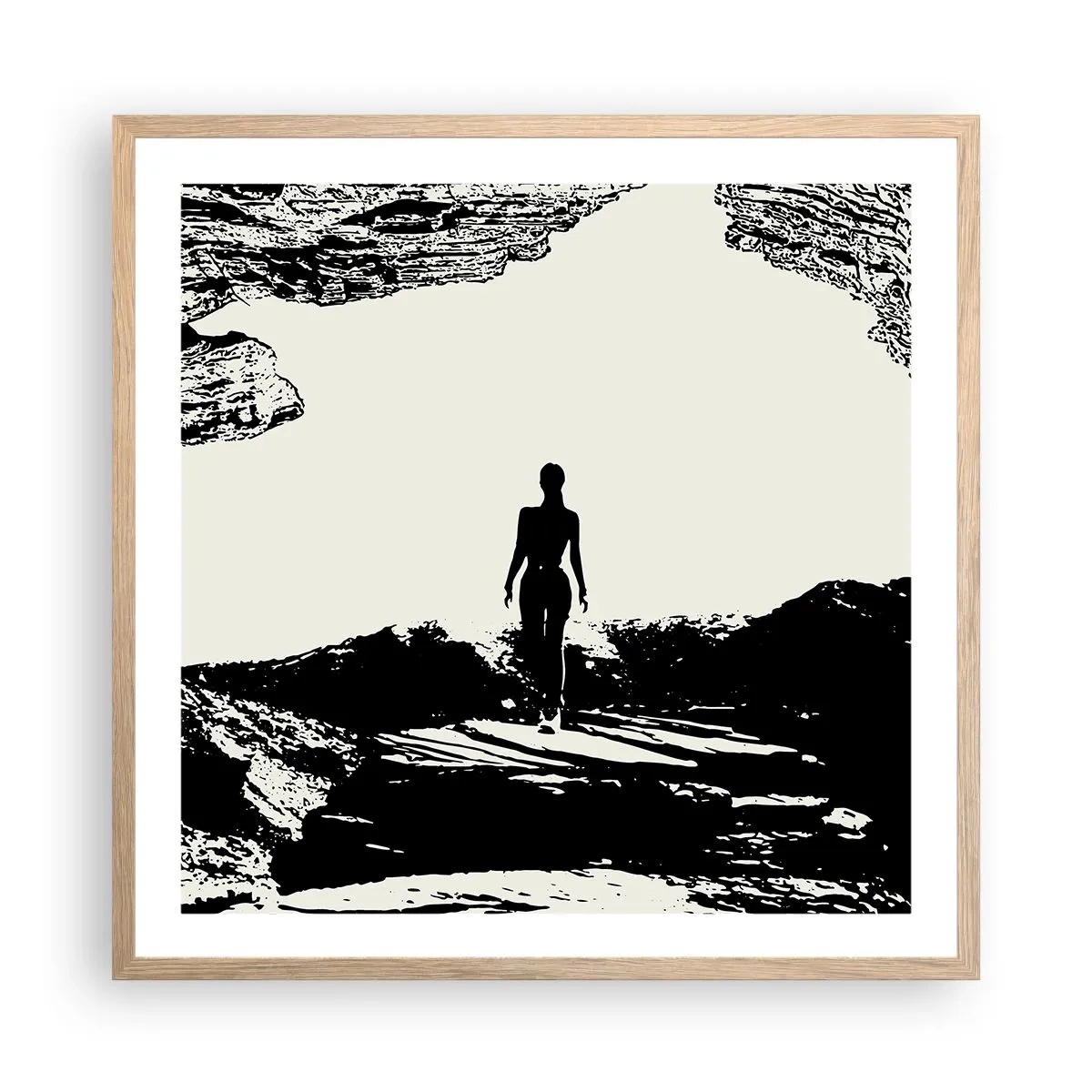 Plagát v ráme zo svetlého duba - Nový pohľad - 60x60 cm