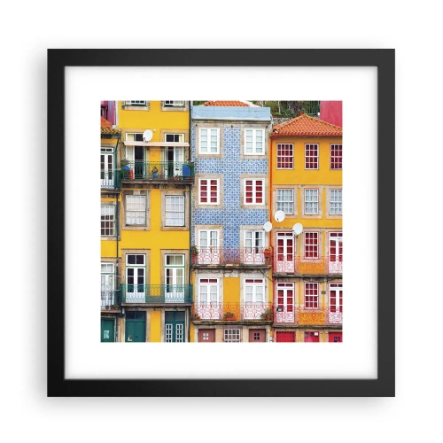 Plagát v čiernom ráme - Farby starého mesta - 30x30 cm