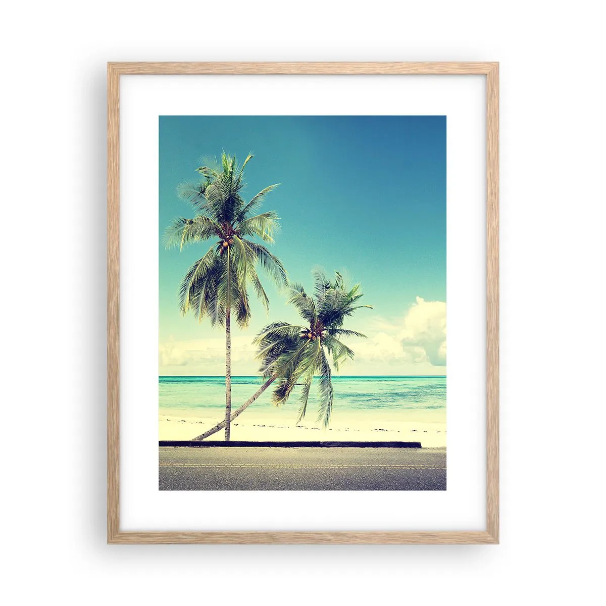 Plagát v ráme zo svetlého duba - Prázdniny, je čas začať - 40x50 cm