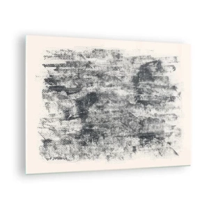 Obraz na skle - Čiernobiela abstrakcia s efektom rozmazania - 70x50cm - Hmlistá kompozícia - Moderná nástenná dekorácia do obývacej izby a spálne ARTTOR