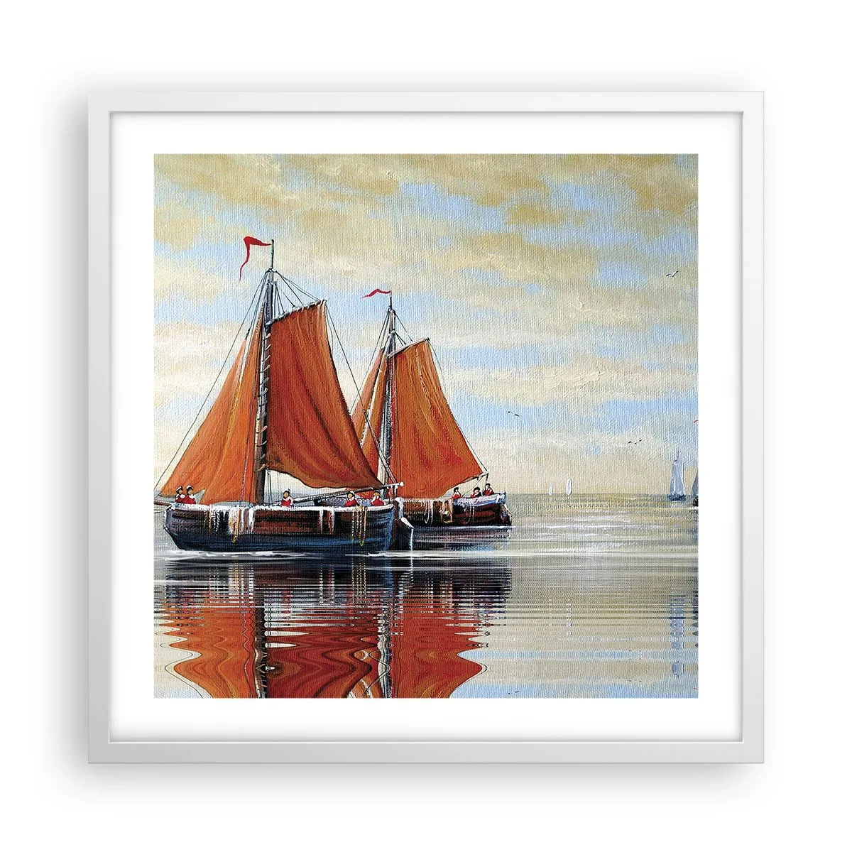 Plagát v bielom ráme - Pluj, námorník… - 50x50 cm