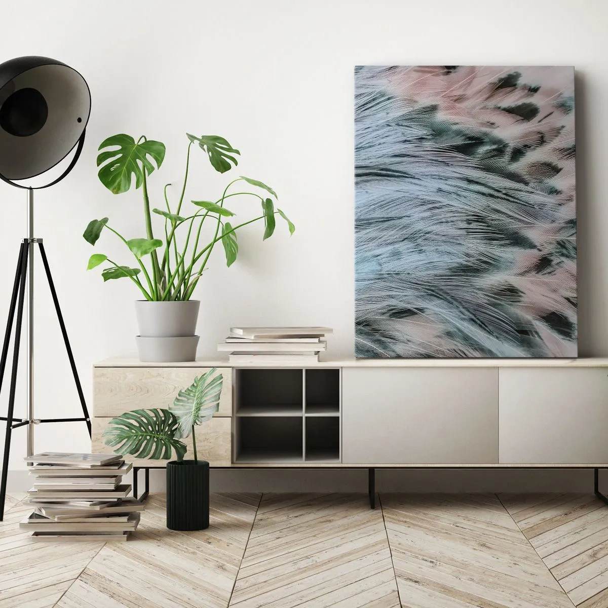 Obraz na plátne - Zafírovo ružové páperie - 80x120 cm