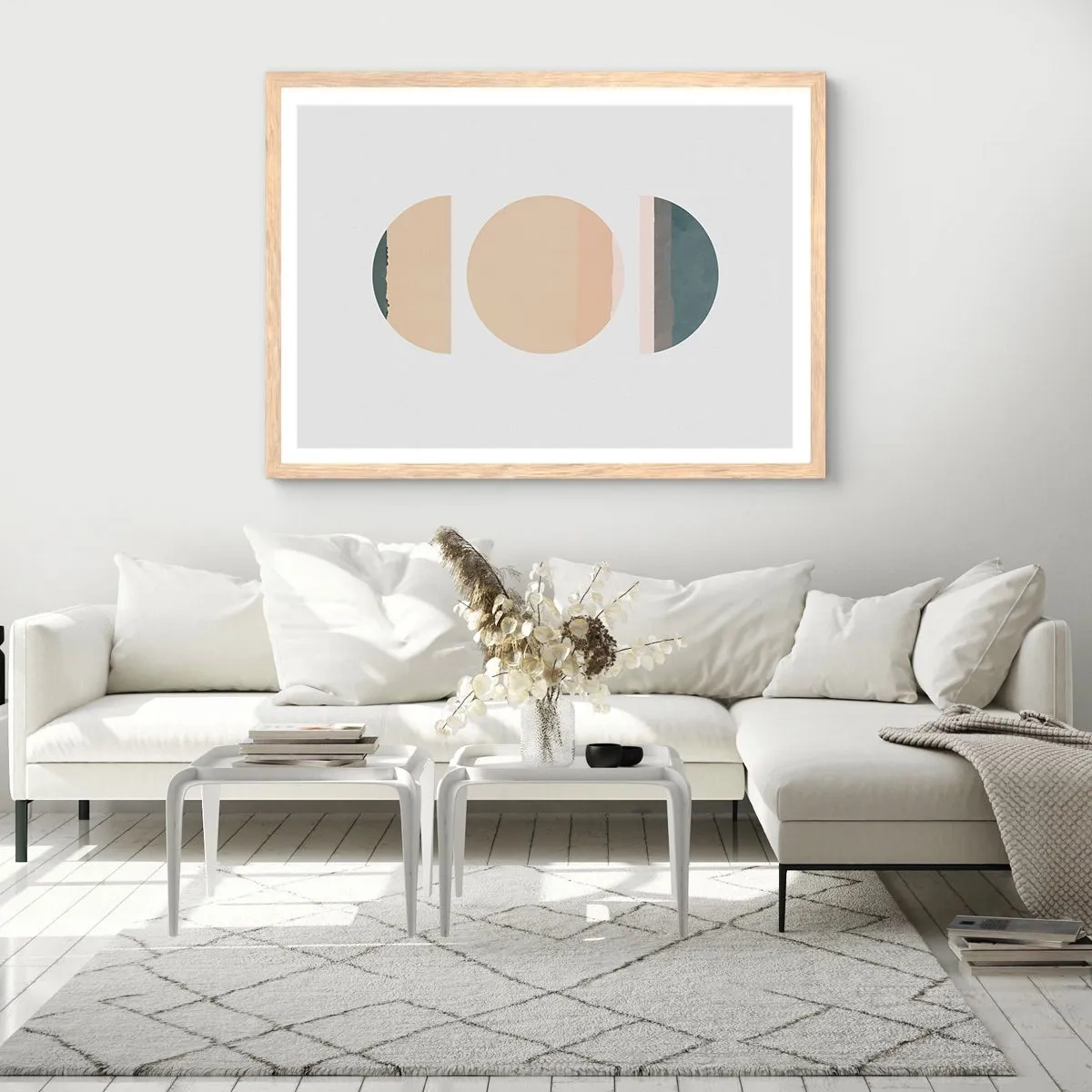 Plagát v ráme zo svetlého duba - Kruh za kruhom - 91x61 cm