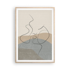 Plagát v ráme zo svetlého duba - Ako ťah štetcom - 70x100 cm