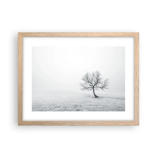 Plagát v ráme zo svetlého duba - Proti ničote - 40x30 cm