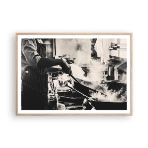 Plagát v ráme zo svetlého duba - Alchýmia chutí - 100x70 cm