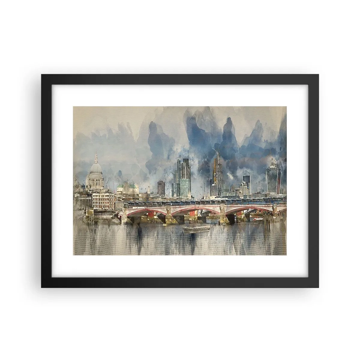 Plagát v čiernom ráme - Londýn v celej svojej kráse - 40x30 cm