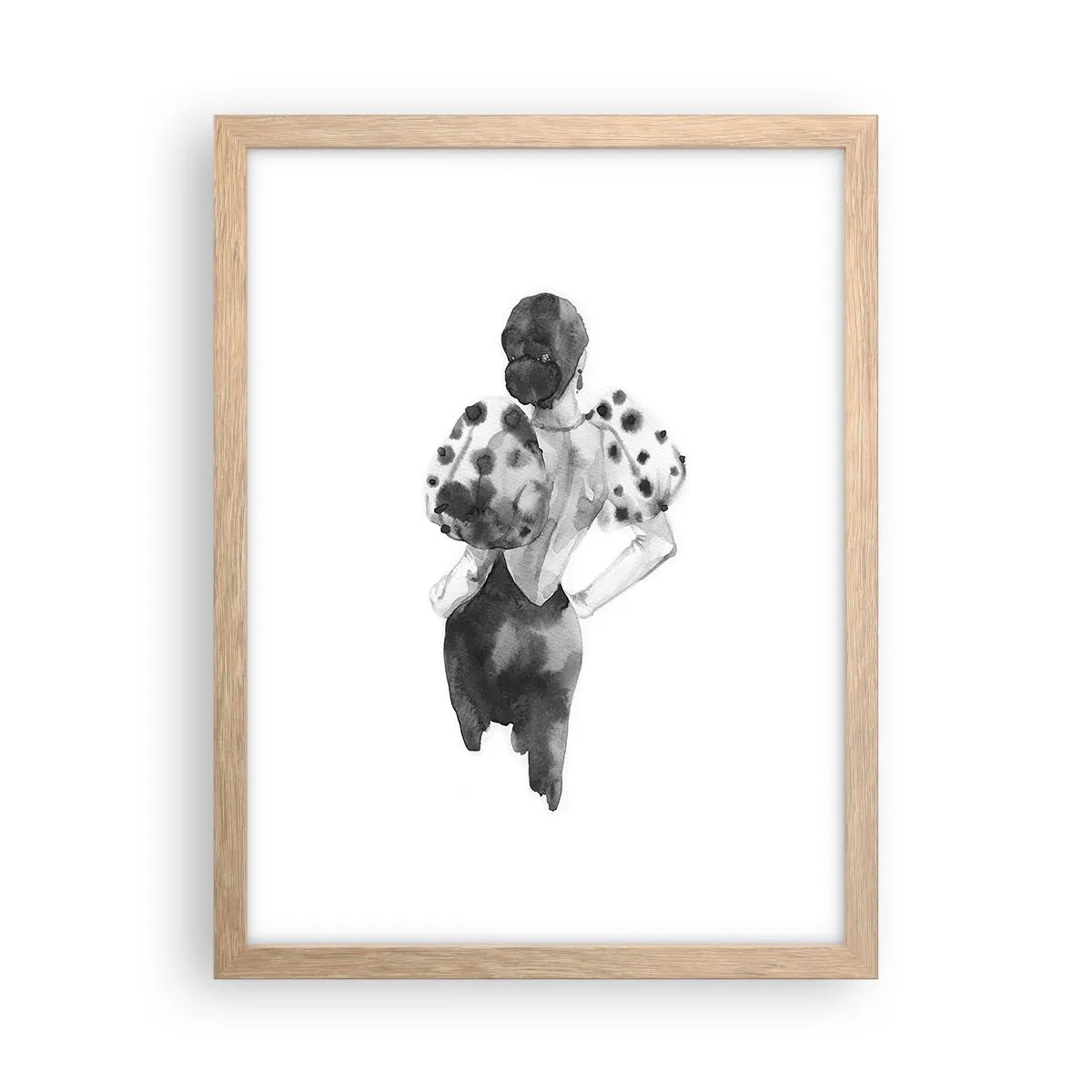 Plagát v ráme zo svetlého duba - Prešla hneď vedľa - 30x40 cm