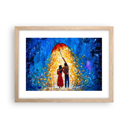 Plagát v ráme zo svetlého duba - Mágia daždivého večera? - 40x30 cm
