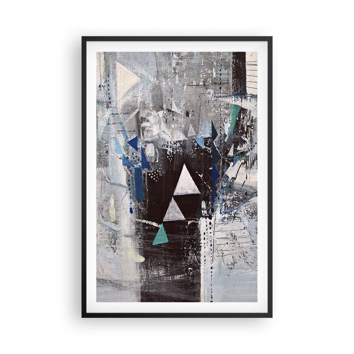 Plagát v čiernom ráme - Prednostné poradie trojuholníkov - 61x91 cm