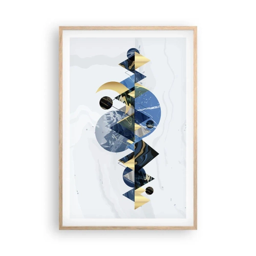 Plagát v ráme zo svetlého duba - Geometrická krajina - 61x91 cm