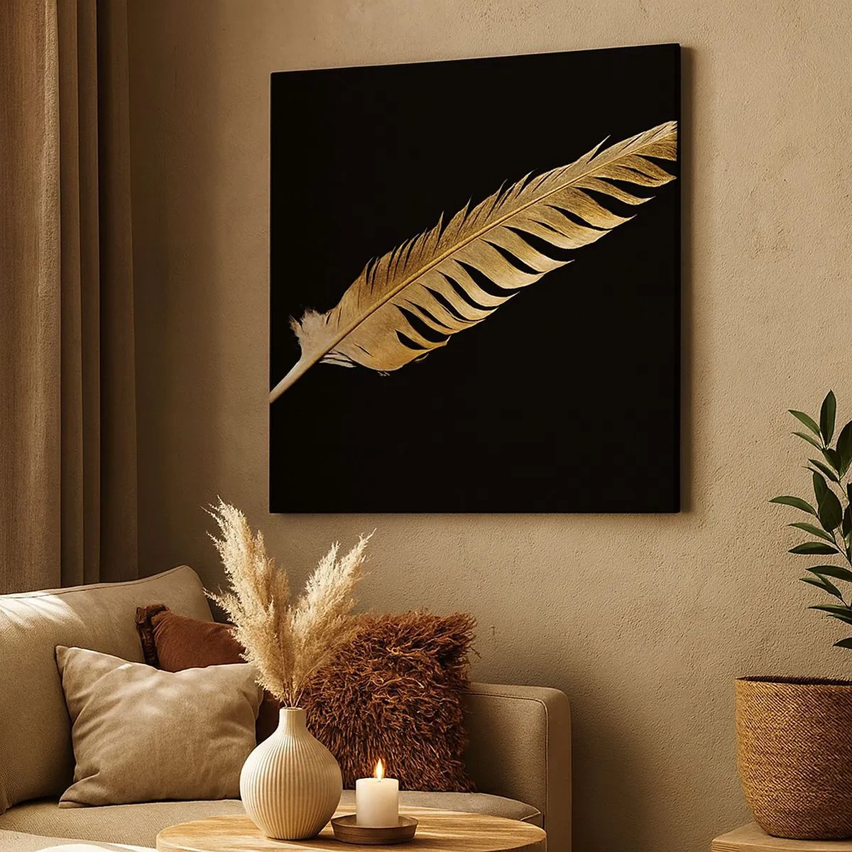 Obraz na plátne - Krásne pierko… - 30x30 cm