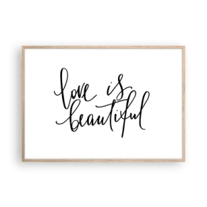 Plagát v ráme zo svetlého duba - Prečítaj a zopakuj - 100x70 cm