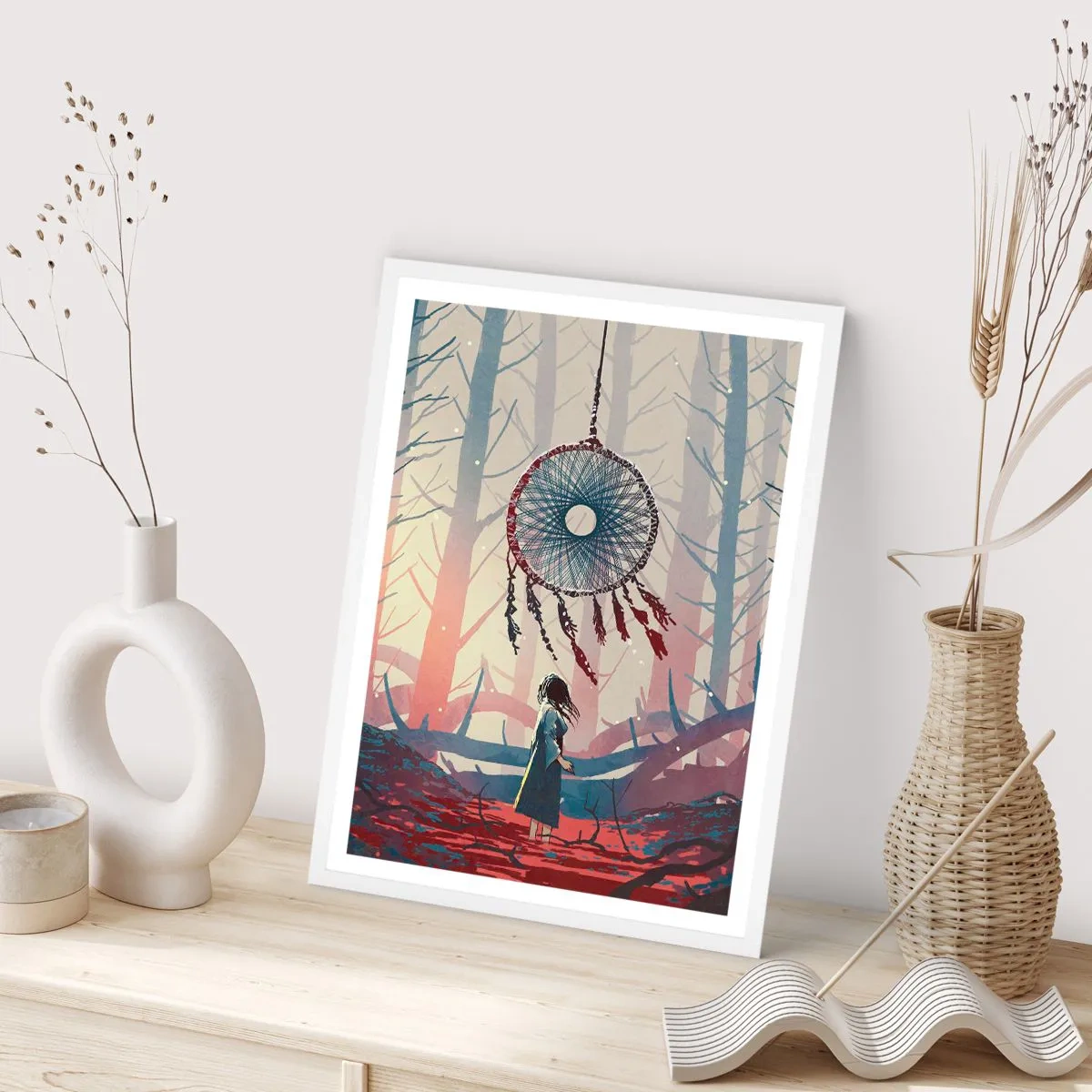 Plagát v bielom ráme - Tajný rituál šťastia - 40x50 cm