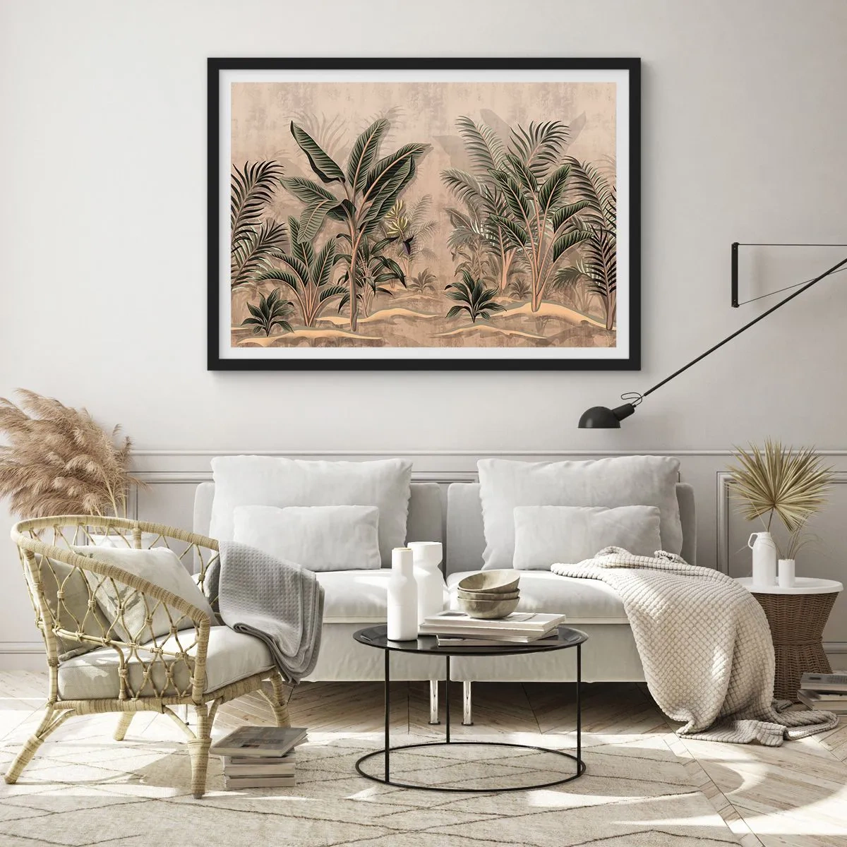 Plagát v čiernom ráme - Rytina v koloniálnom štýle - 70x50 cm