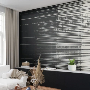 Fototapeta na mieru Premium Canvas - Vlny a vibrácie - Čierna a biela, Čiarové kódy, Čiary