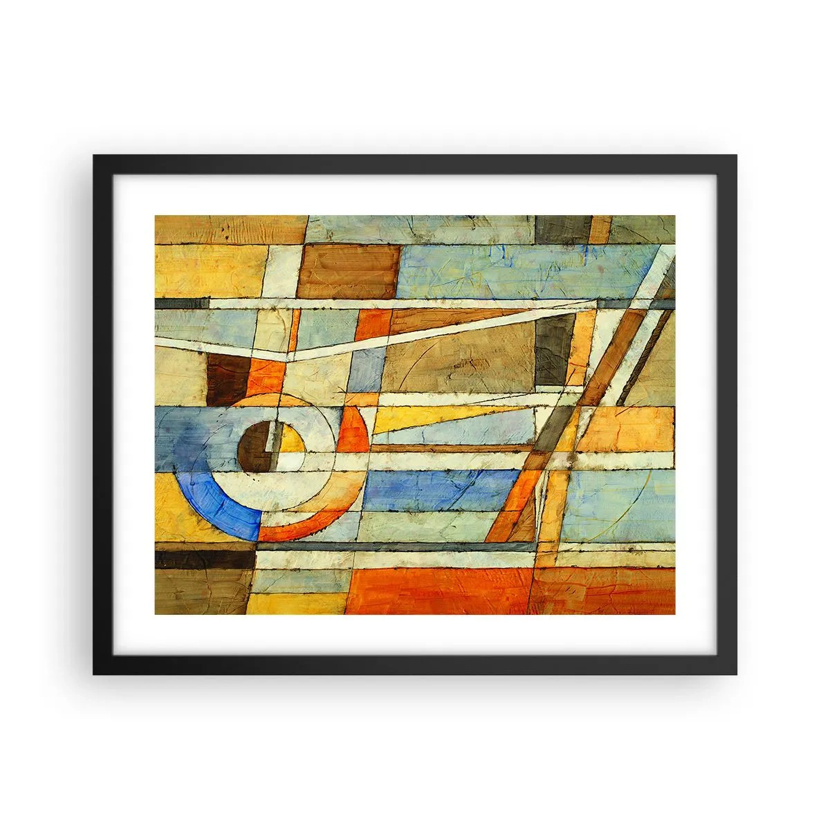 Plagát v čiernom ráme - Kubizmus na stavbe - 50x40 cm