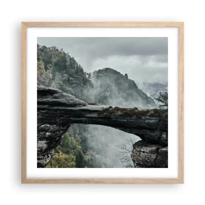 Plagát v ráme zo svetlého duba - Dobrodružstvo práve začína - 50x50 cm