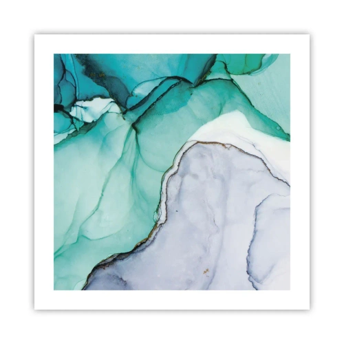Plagát - Štúdia v tyrkysovej - 50x50 cm