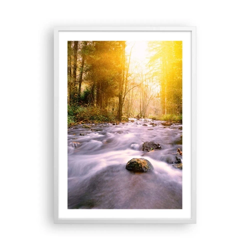 Plagát v bielom ráme - Malachit v strieborno-zlatej podobe - 50x70 cm