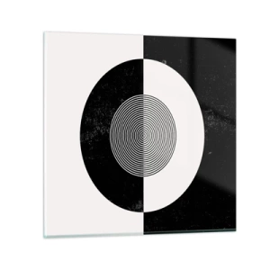 Obraz na skle - Harmónia v čiernej a bielej - 70x70 cm