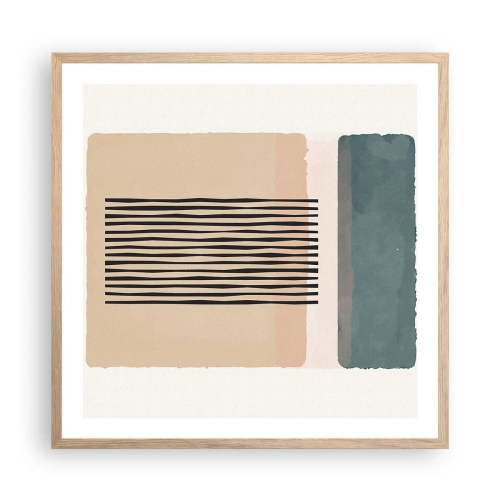 Plagát v ráme zo svetlého duba - Všetko v poriadku - 60x60 cm