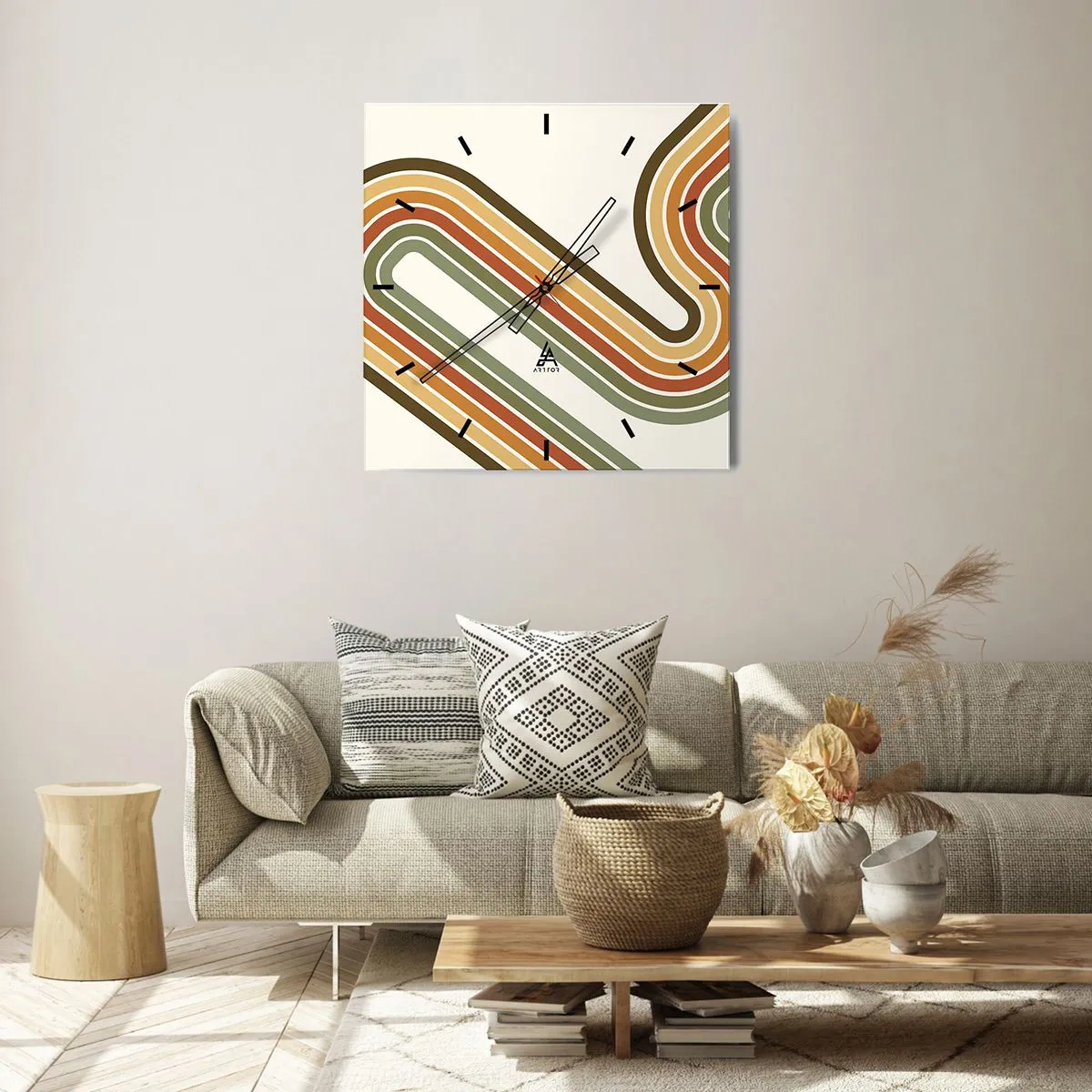 Nástenné hodiny - Kľučkovanie do cieľa - 30x30 cm