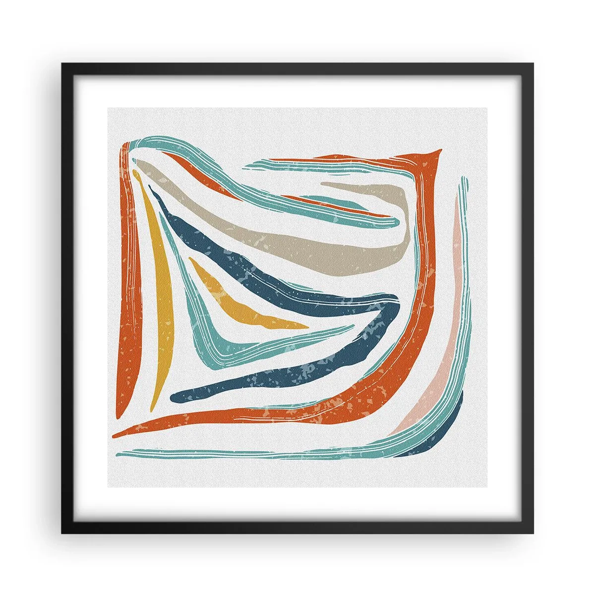 Plagát v čiernom ráme - Priateľsky usmievavá abstrakcia - 50x50 cm