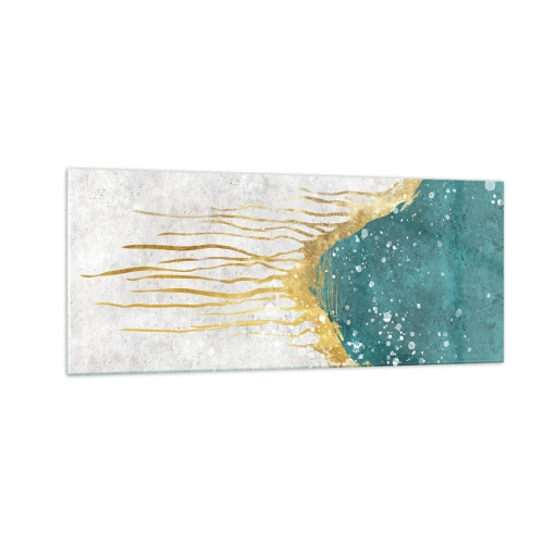 Obraz na skle - Zlatý príliv - 100x40 cm