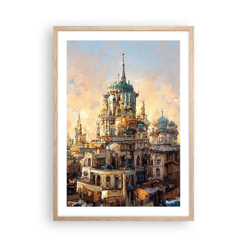 Plagát v ráme zo svetlého duba - Mesto miest - 50x70 cm