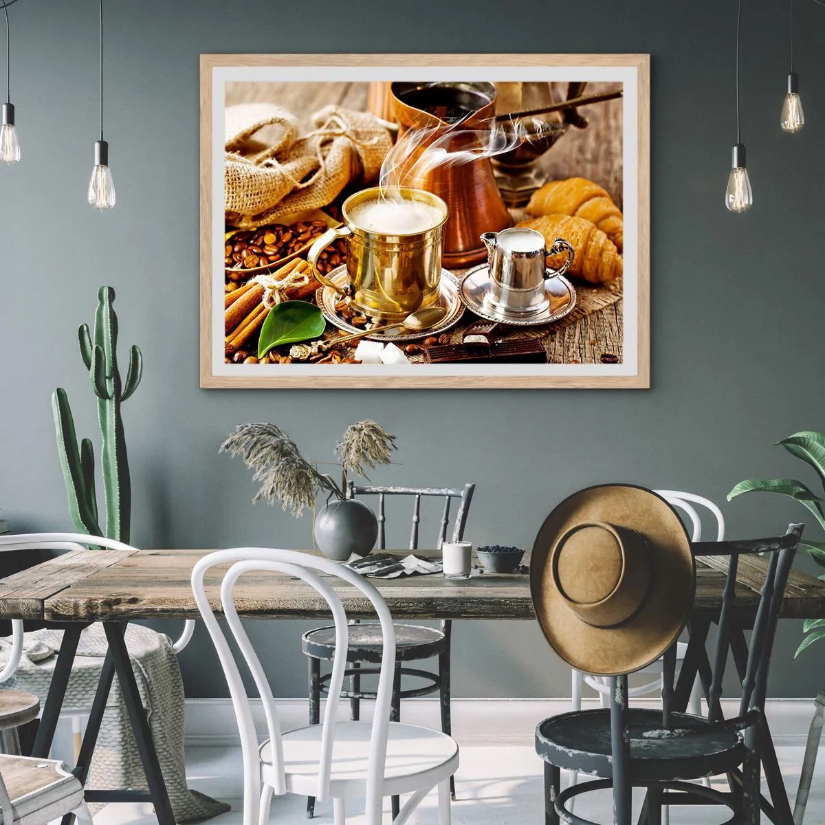 Plagát v ráme zo svetlého duba - Pekný deň prajem! - 40x30 cm