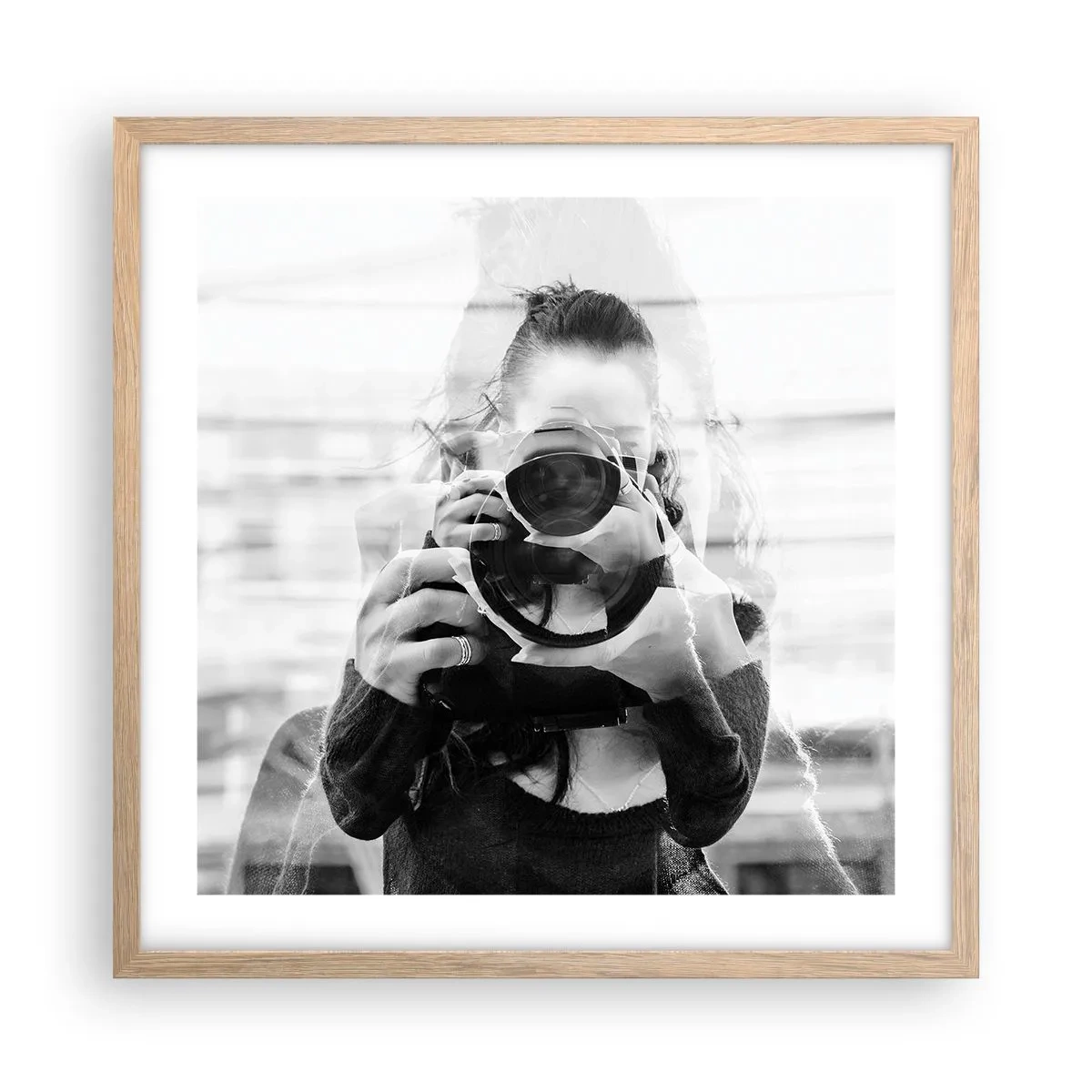 Plagát v ráme zo svetlého duba - Tvorca a materiál - 50x50 cm