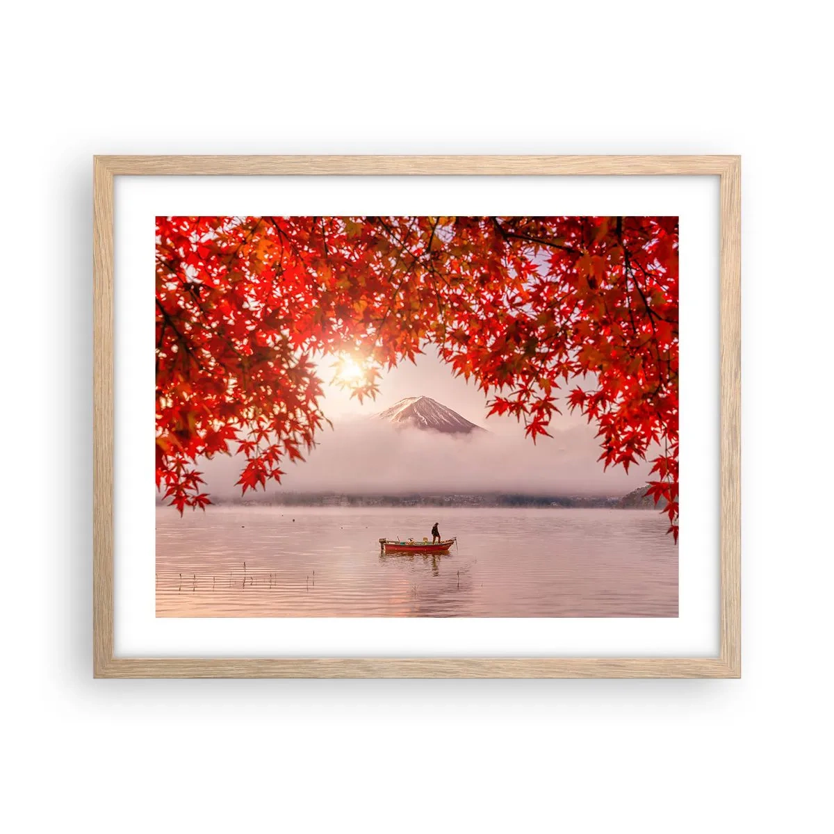 Plagát v ráme zo svetlého duba - V japonskom štýle - 50x40 cm