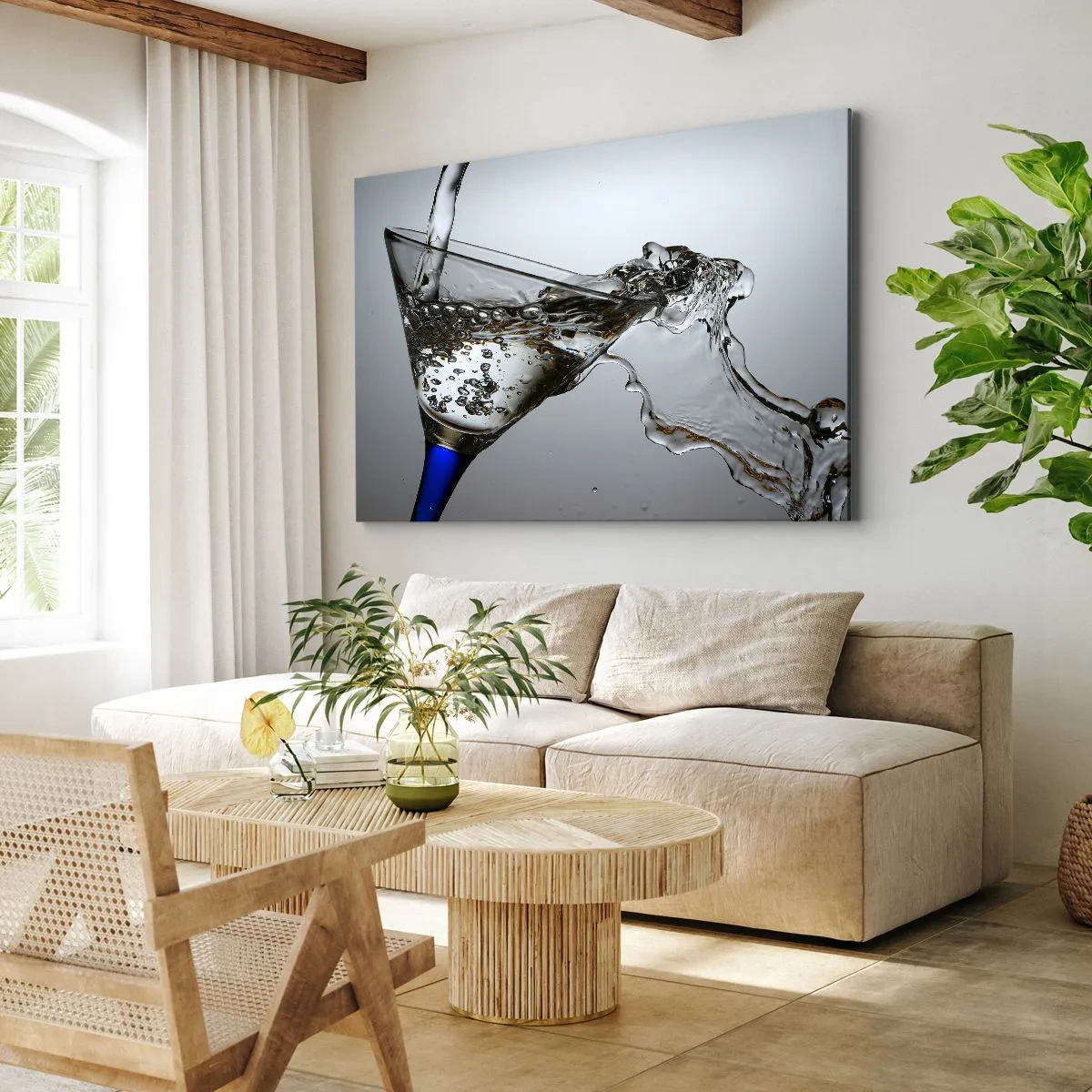 Obraz na plátne - Krištáľová voda v krištáľovom skle - 100x70 cm