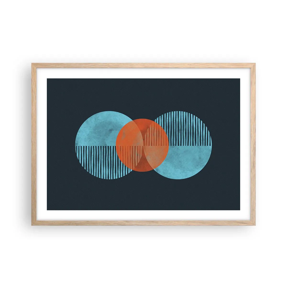 Plagát v ráme zo svetlého duba - Symetrická kompozícia - 70x50 cm