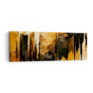 Obraz na plátne - Harmónia čiernej a zlatej - 90x30 cm