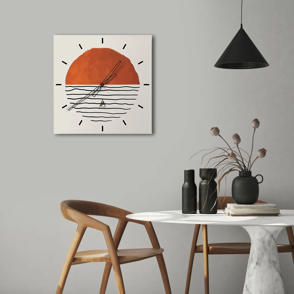 Nástenné hodiny - V japonskej atmosfére - 40x40 cm