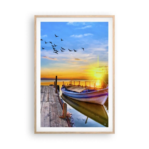 Plagát v ráme zo svetlého duba - Dovidenia, do zajtrajška - 61x91 cm