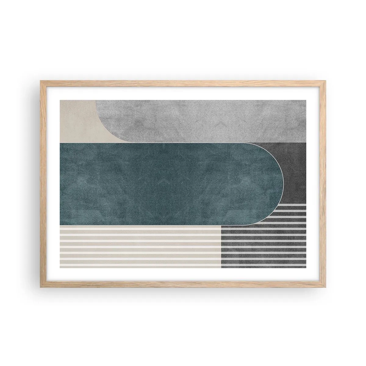 Plagát v ráme zo svetlého duba - Kompozícia na úrovni - 70x50 cm