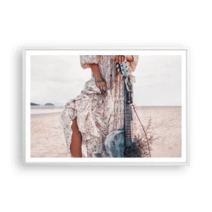 Plagát v bielom ráme - Kvetinové deti na ceste - 100x70 cm