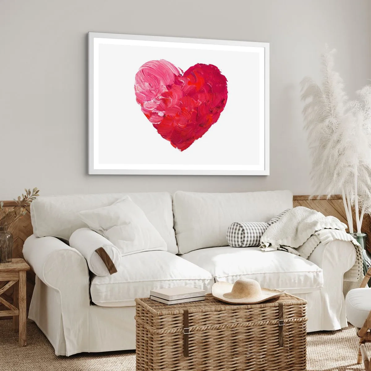 Plagát v bielom ráme - All you need is love - 100x70 cm